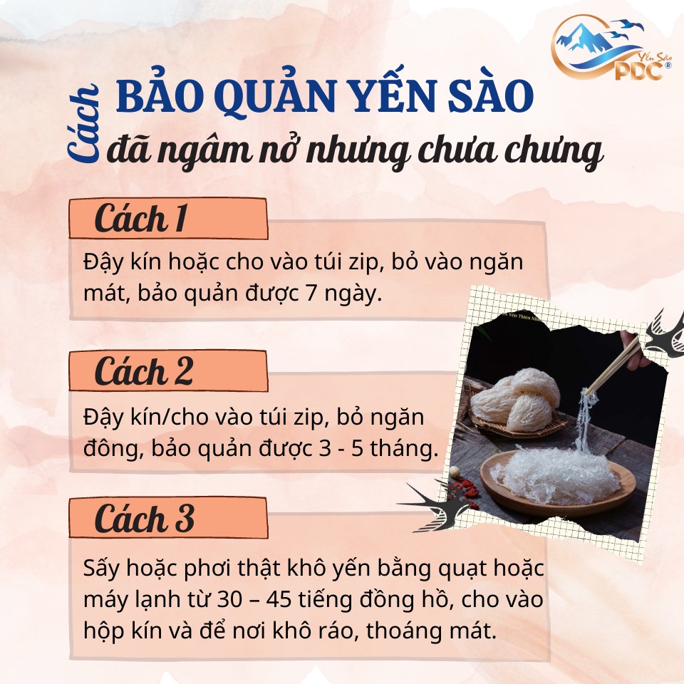 3 CÁCH BẢO QUẢN YẾN CỰC KỲ HIỆU QUẢ 